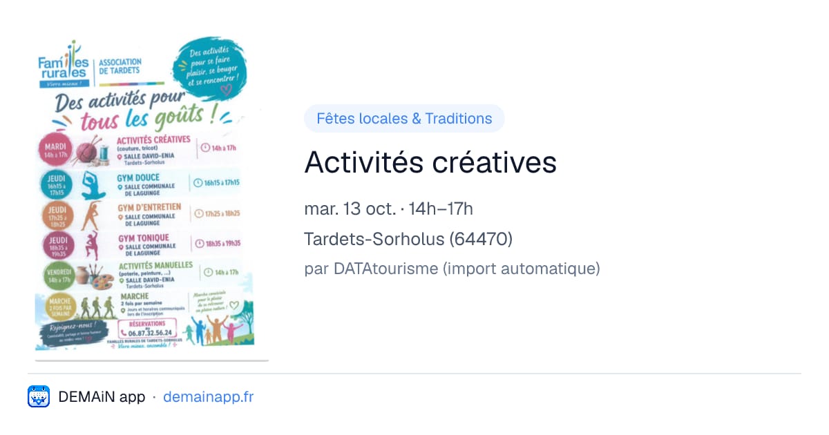 Activités créatives — Tardets-Sorholus