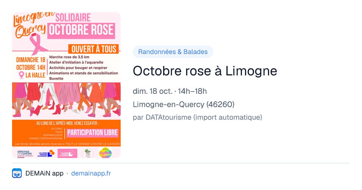 Octobre rose à Limogne — Limogne-en-Quercy