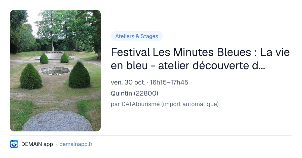 Festival Les Minutes Bleues : La vie en bleu - atelier découverte du cyanotype — Quintin