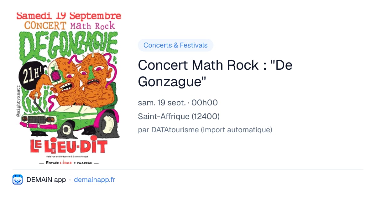 Concert Math Rock : "De Gonzague" — Saint-Affrique