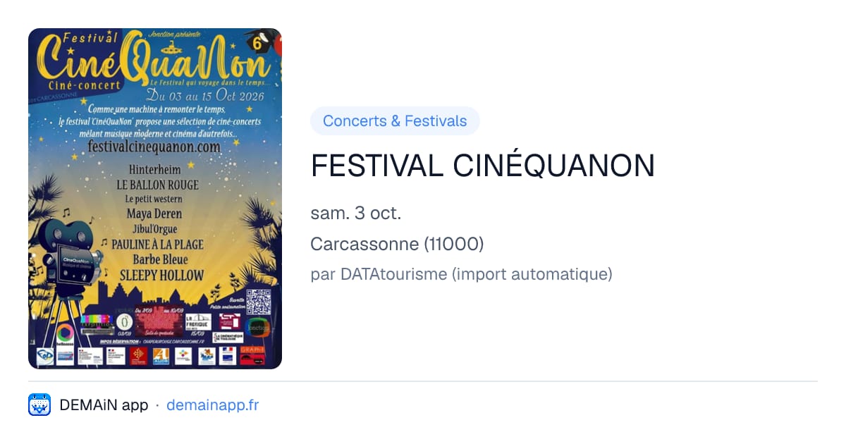 FESTIVAL CINÉQUANON — Carcassonne