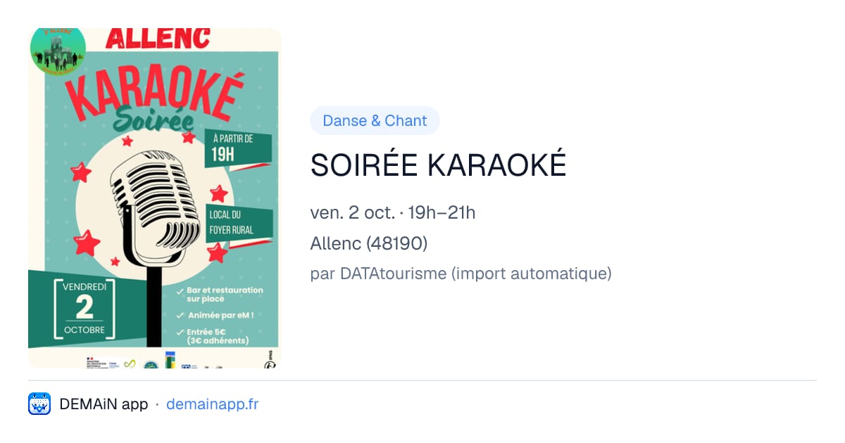 SOIRÉE KARAOKÉ — Allenc