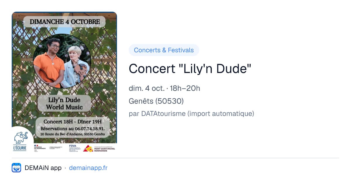Concert "Lily'n Dude" — Genêts