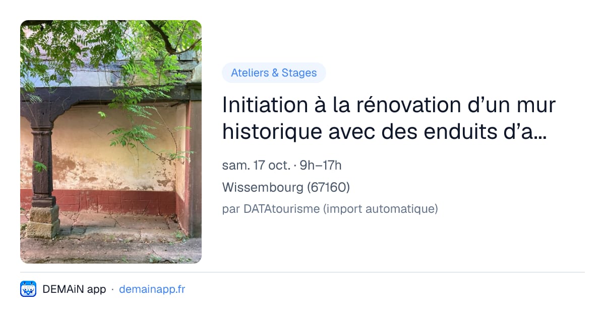 Initiation à la rénovation d’un mur historique avec des enduits d’argile colorés — Wissembourg