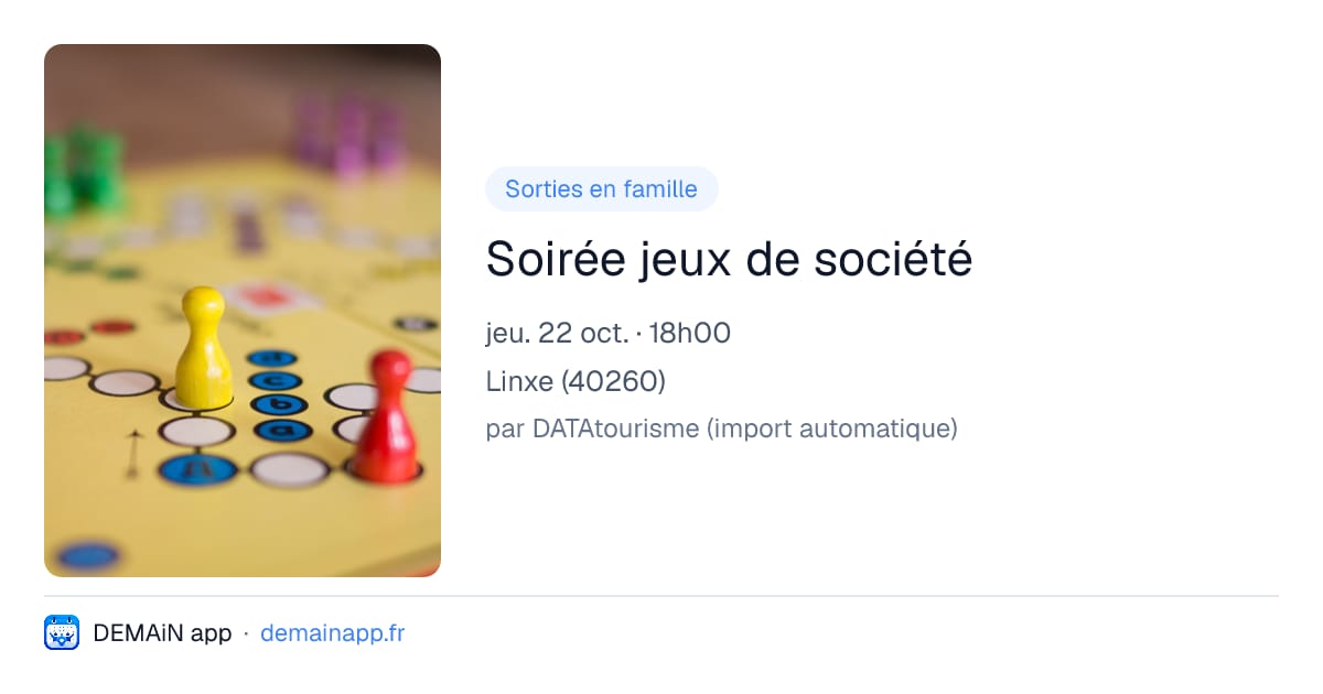 Soirée jeux de société — Linxe