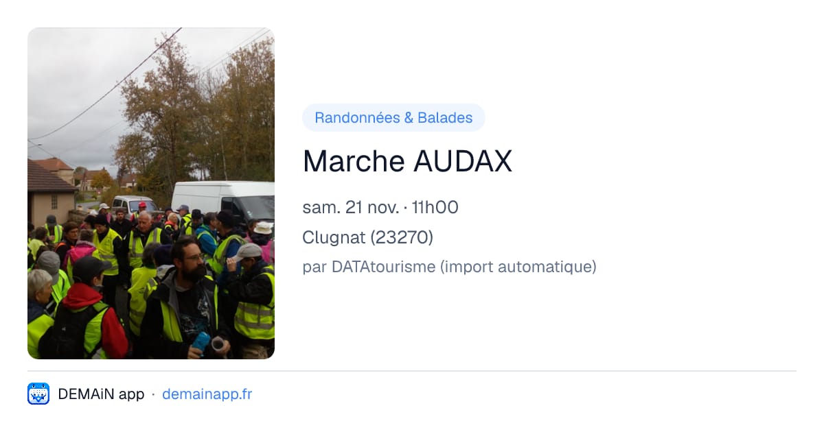 Marche AUDAX — Clugnat