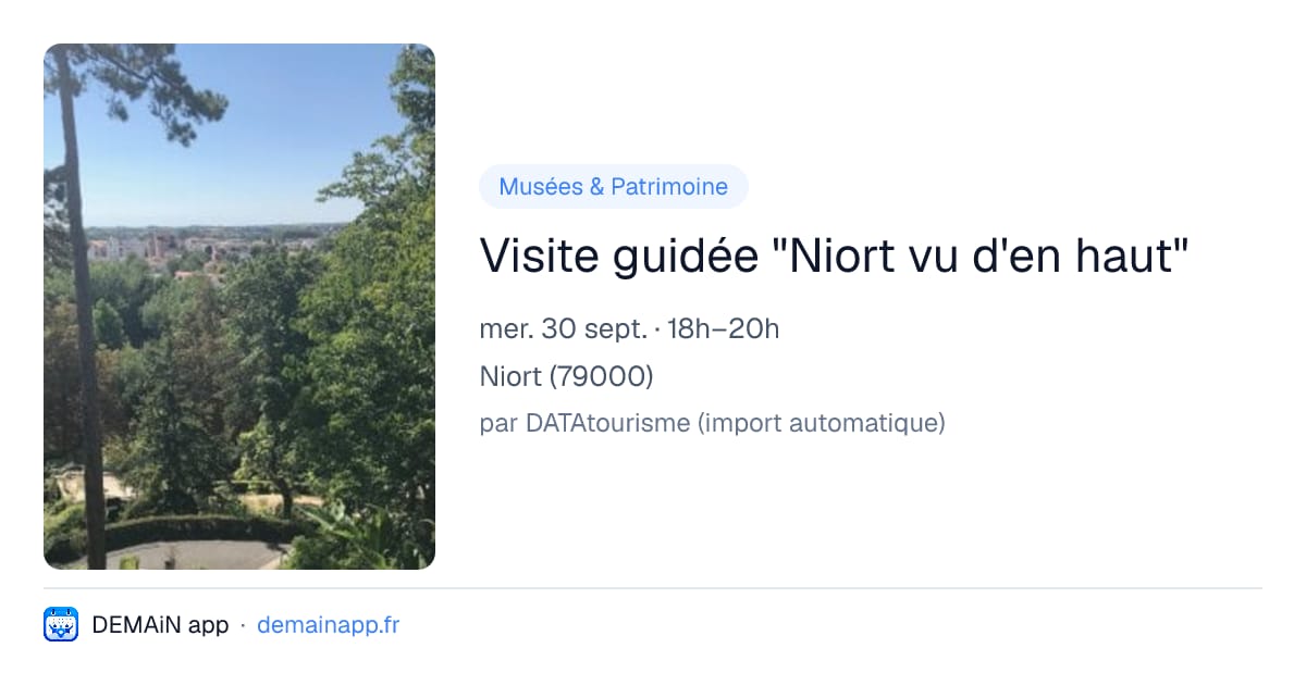 Visite guidée "Niort vu d'en haut" — Niort