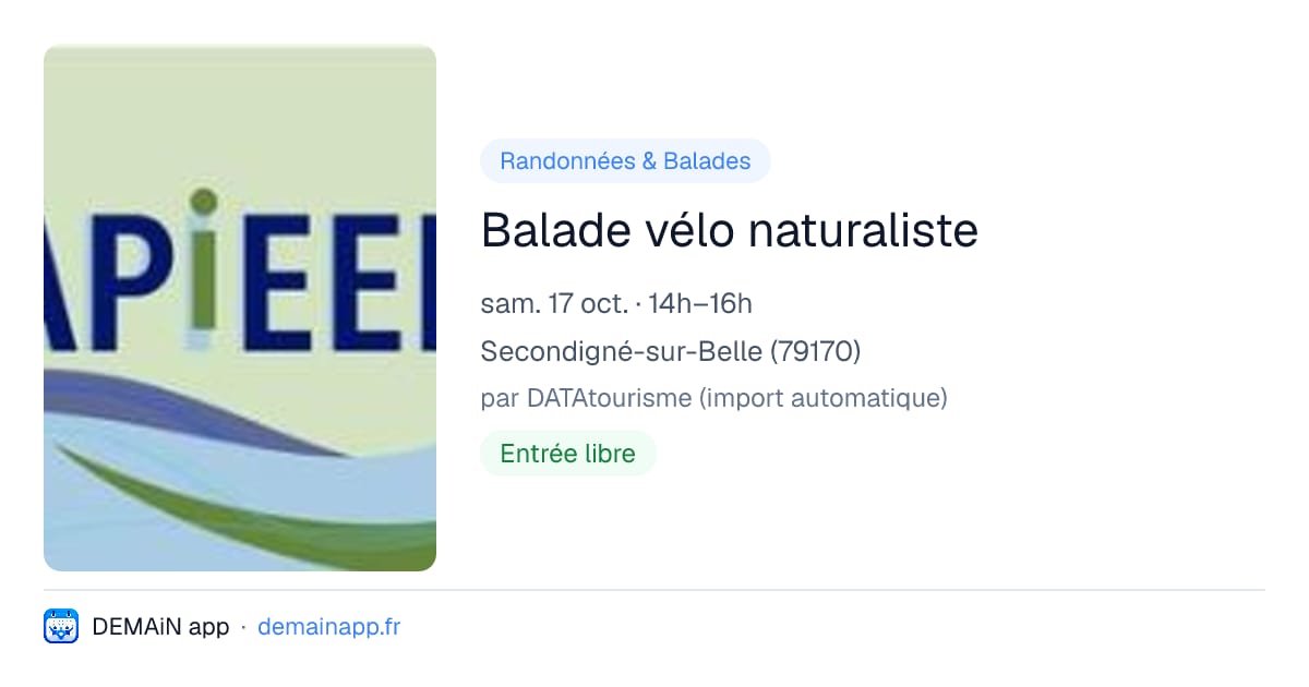 Balade vélo naturaliste — Secondigné-sur-Belle