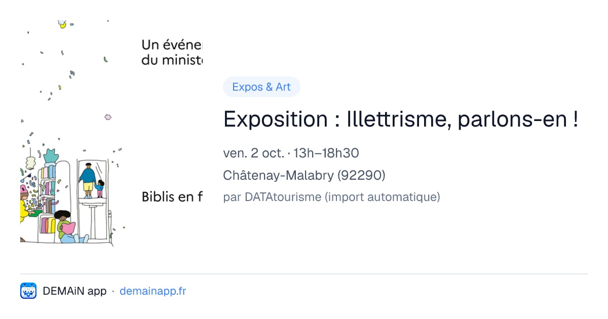 Exposition : Illettrisme, parlons-en ! — Châtenay-Malabry