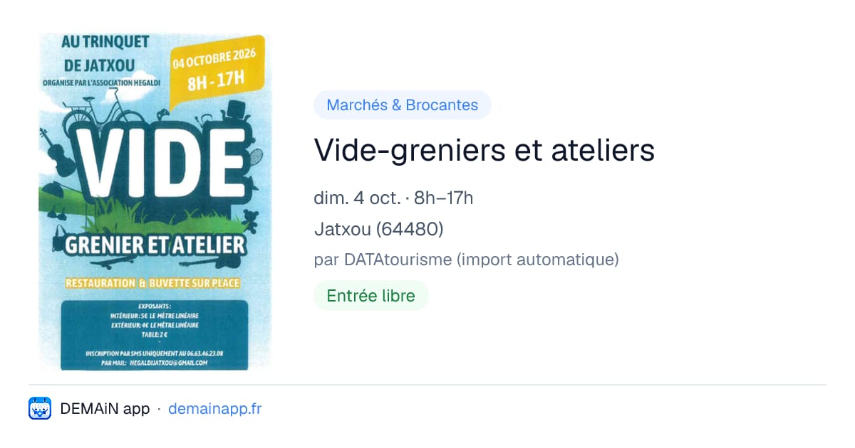 Vide-greniers et ateliers — Jatxou