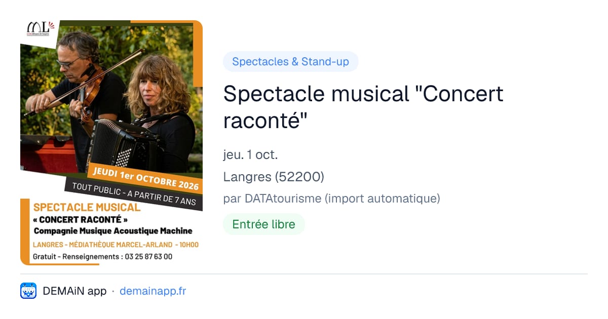 Spectacle musical "Concert raconté" — Langres