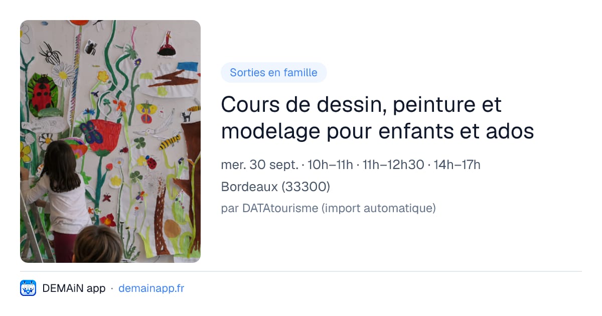 Cours de dessin, peinture et modelage pour enfants et ados — Bordeaux