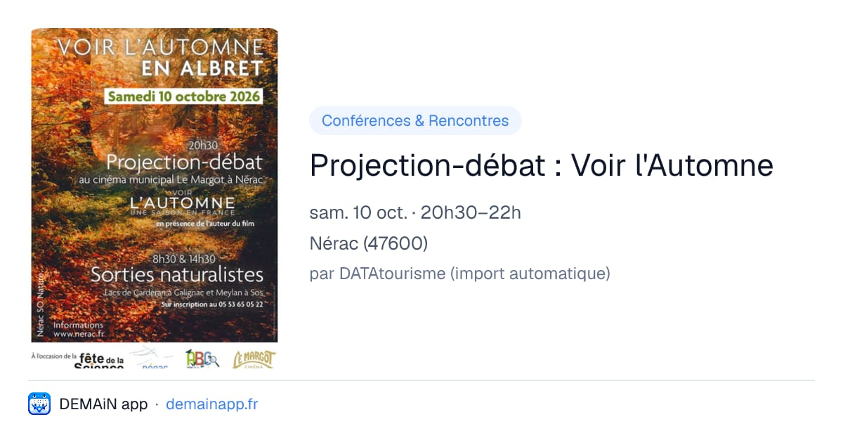 Projection-débat : Voir l'Automne — Nérac