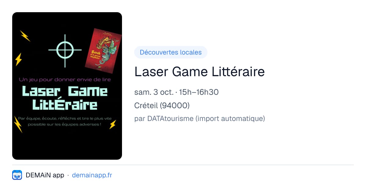 Laser Game Littéraire — Créteil