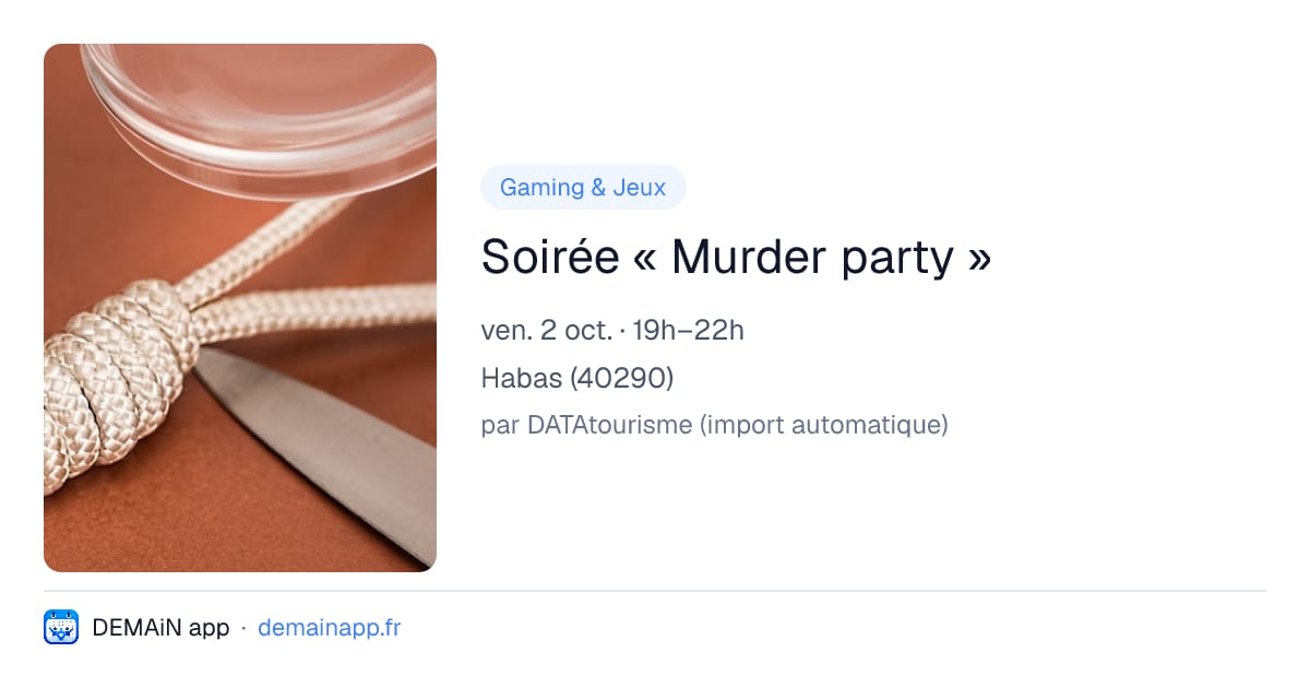 Soirée « Murder party » — Habas