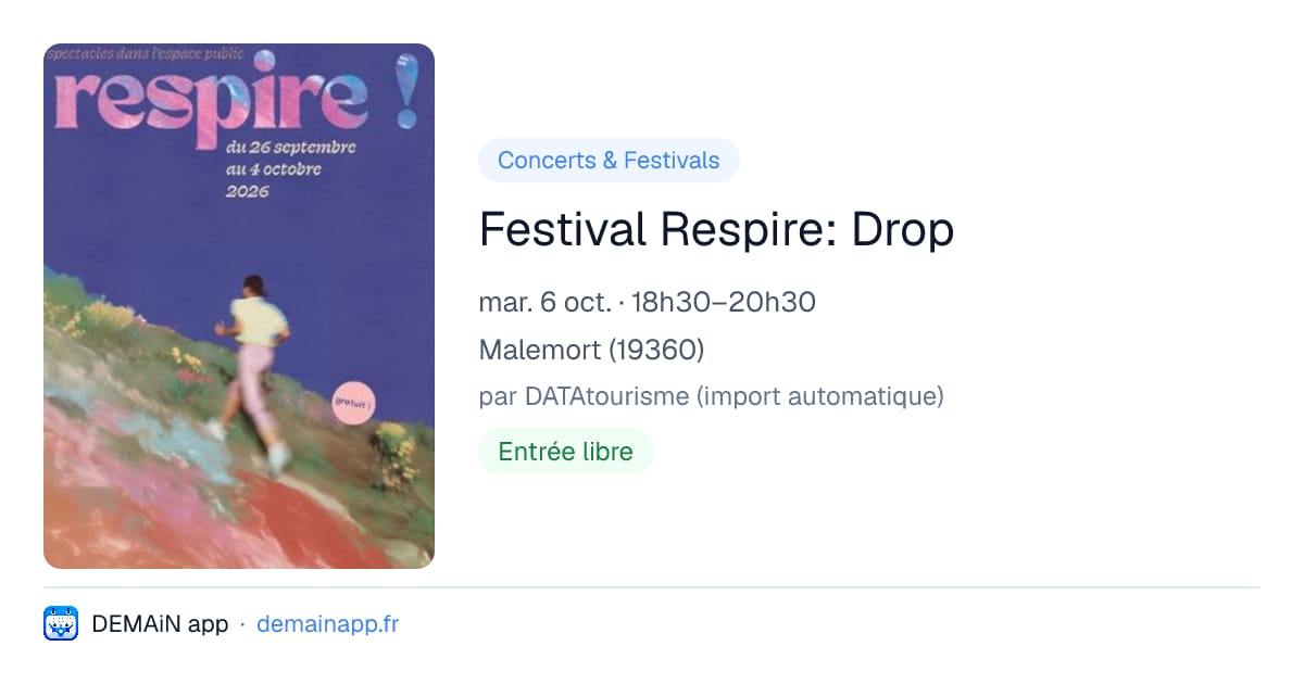 Festival Respire: Drop — Malemort