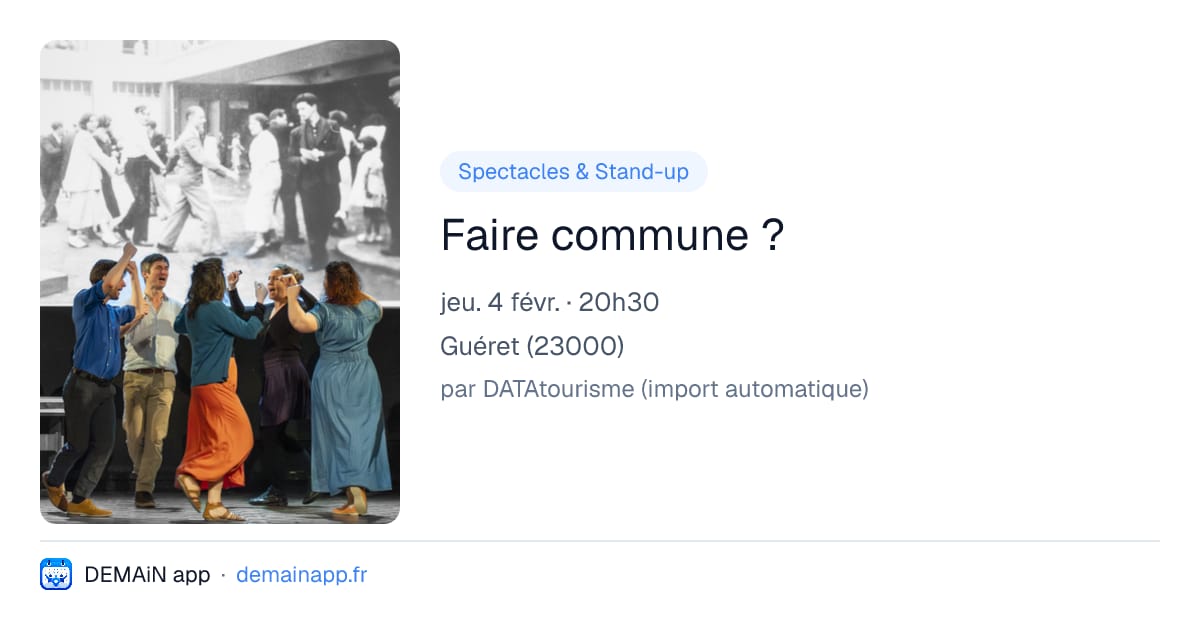 Faire commune ? — Guéret