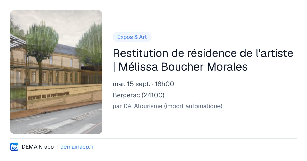 Restitution de résidence de l'artiste | Mélissa Boucher Morales — Bergerac
