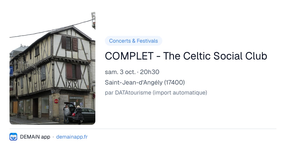 COMPLET - The Celtic Social Club — Saint-Jean-d'Angély