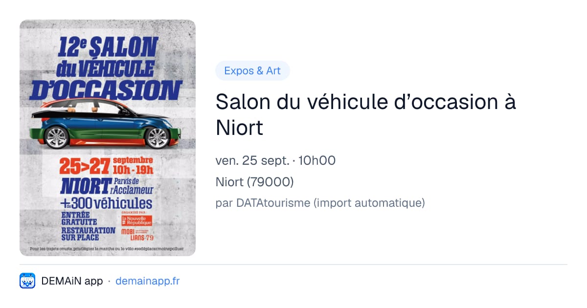 Salon du véhicule d’occasion à Niort — Niort