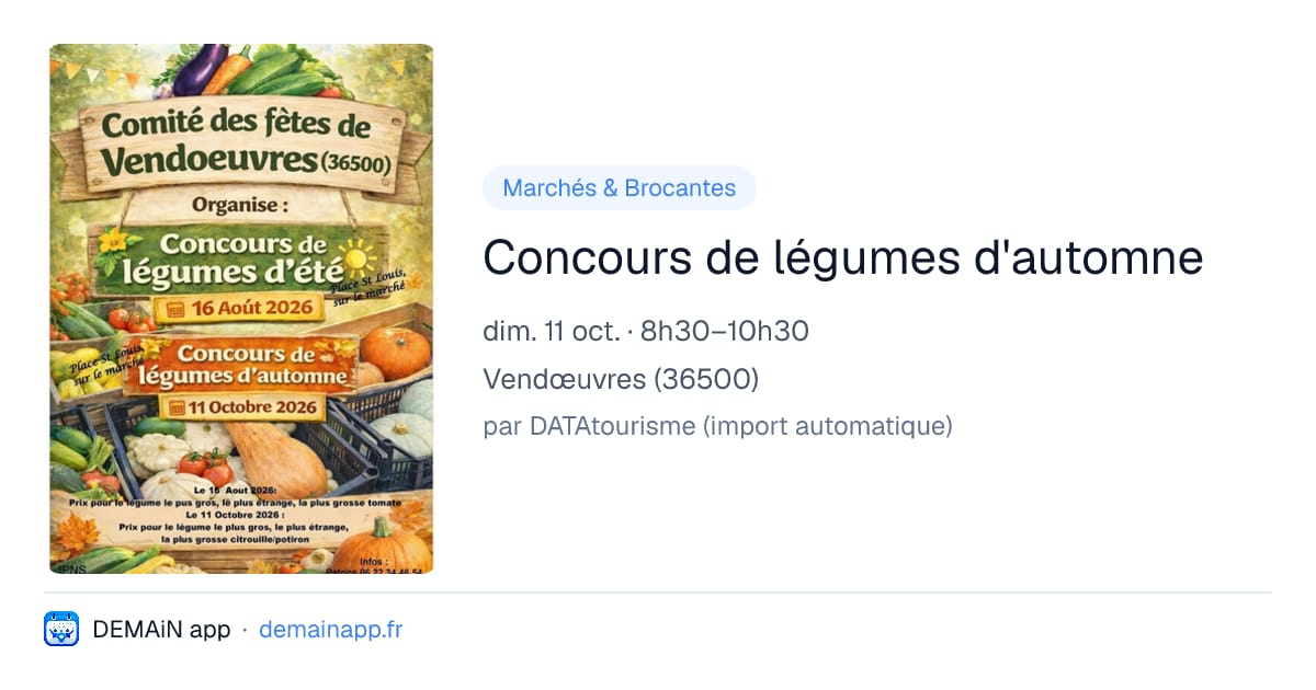 Concours de légumes d'automne — Vendœuvres