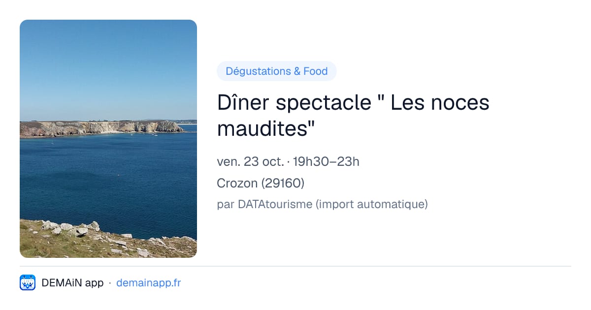 Dîner spectacle " Les noces maudites" — Crozon