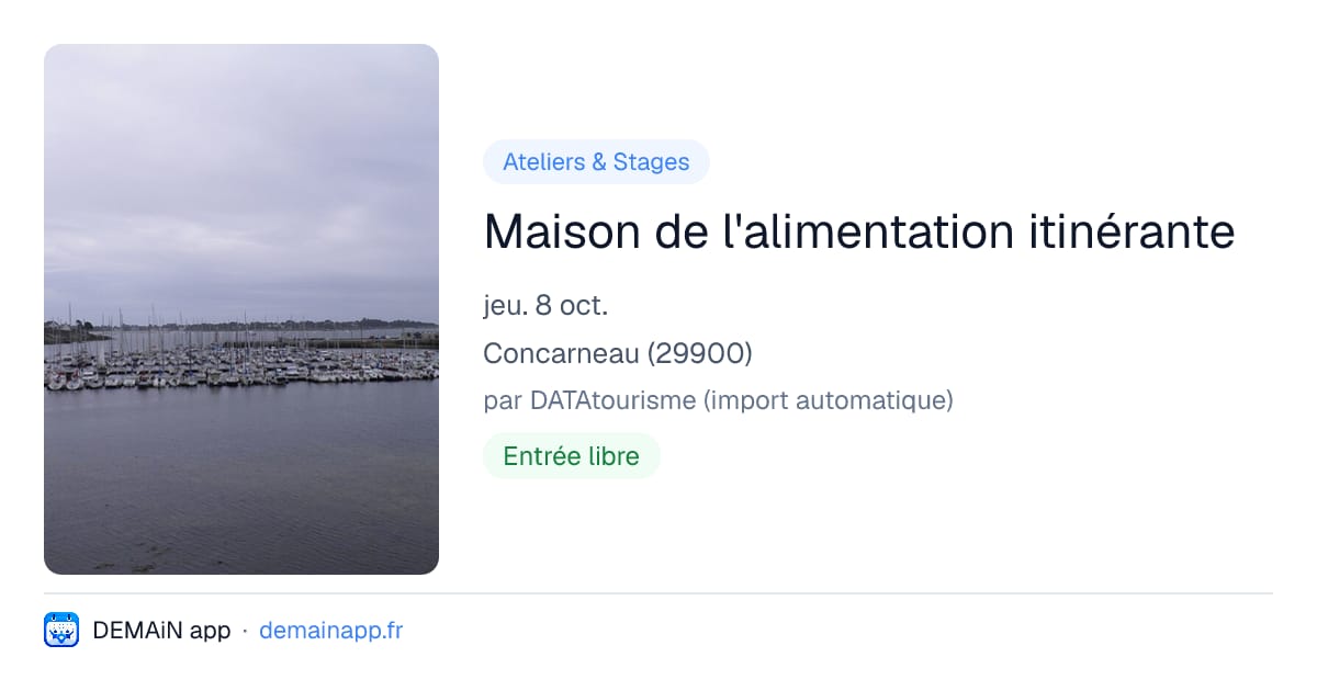 Maison de l'alimentation itinérante — Concarneau