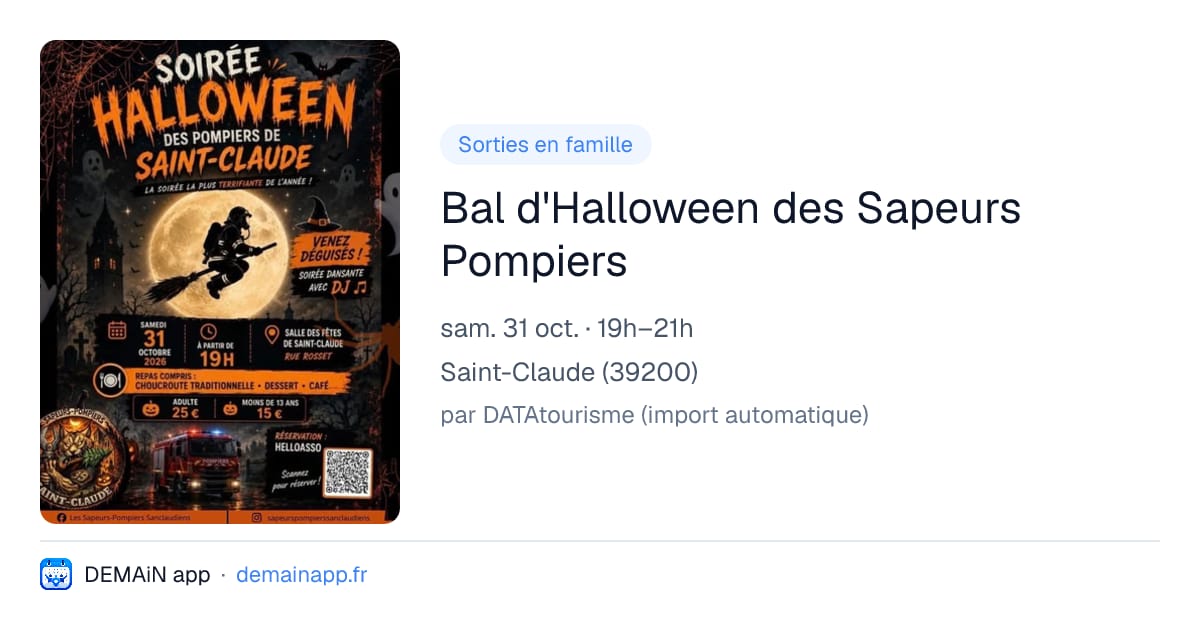 Bal d'Halloween des Sapeurs Pompiers — Saint-Claude