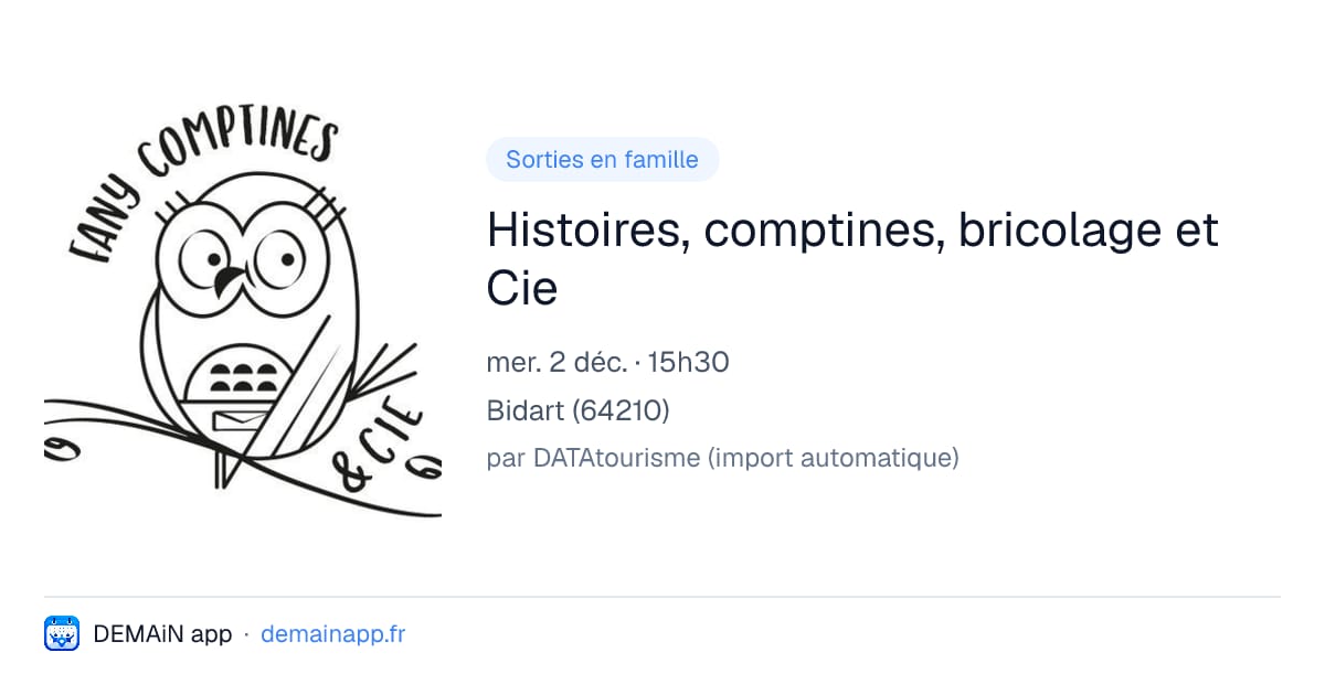 Histoires, comptines, bricolage et Cie — Bidart