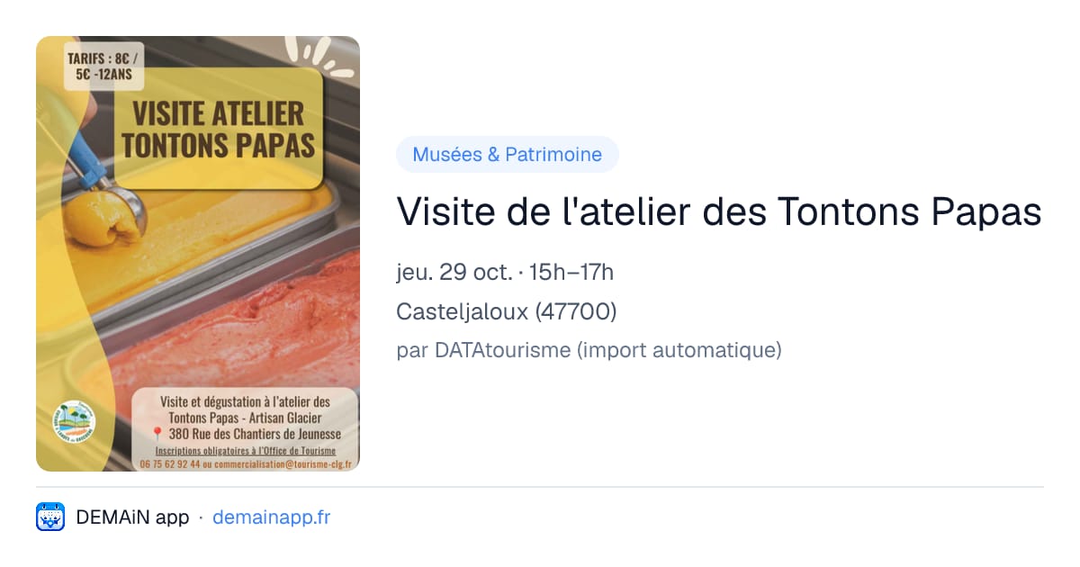 Visite de l'atelier des Tontons Papas — Casteljaloux