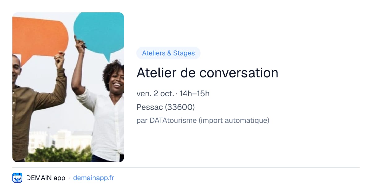 Atelier de conversation — Pessac