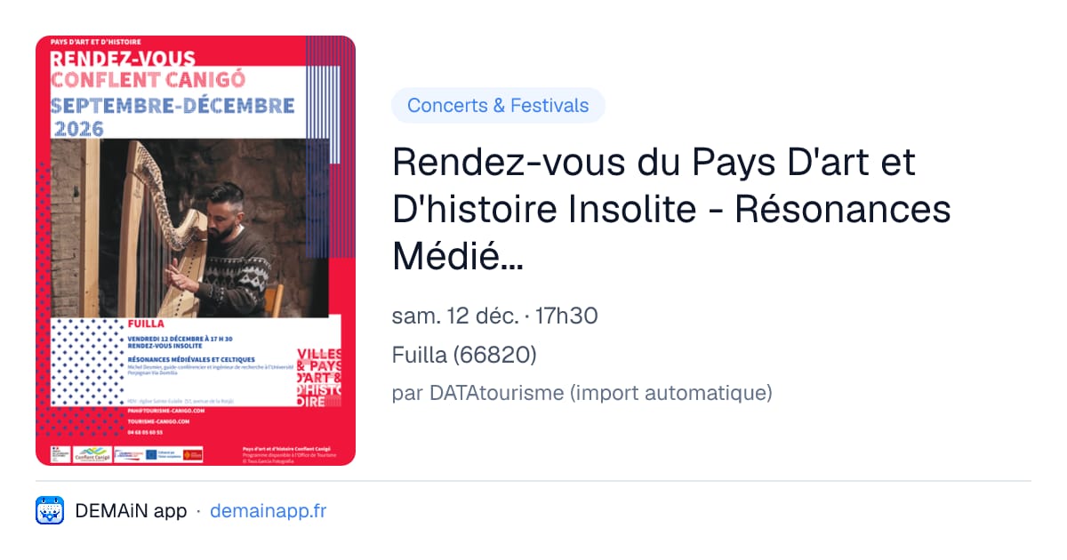 Rendez-vous du Pays D'art et D'histoire Insolite - Résonances Médiévales et Celtiques — Fuilla