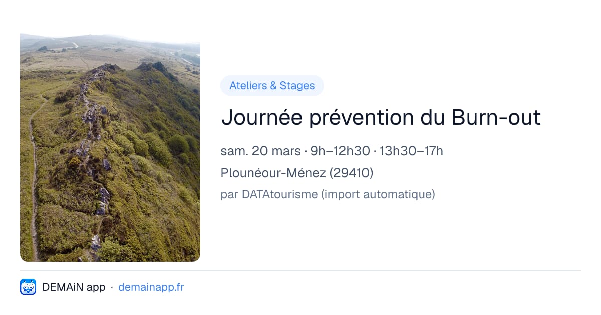 Journée prévention du Burn-out — Plounéour-Ménez