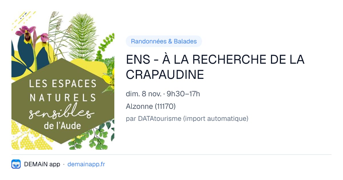 ENS - À LA RECHERCHE DE LA CRAPAUDINE — Alzonne