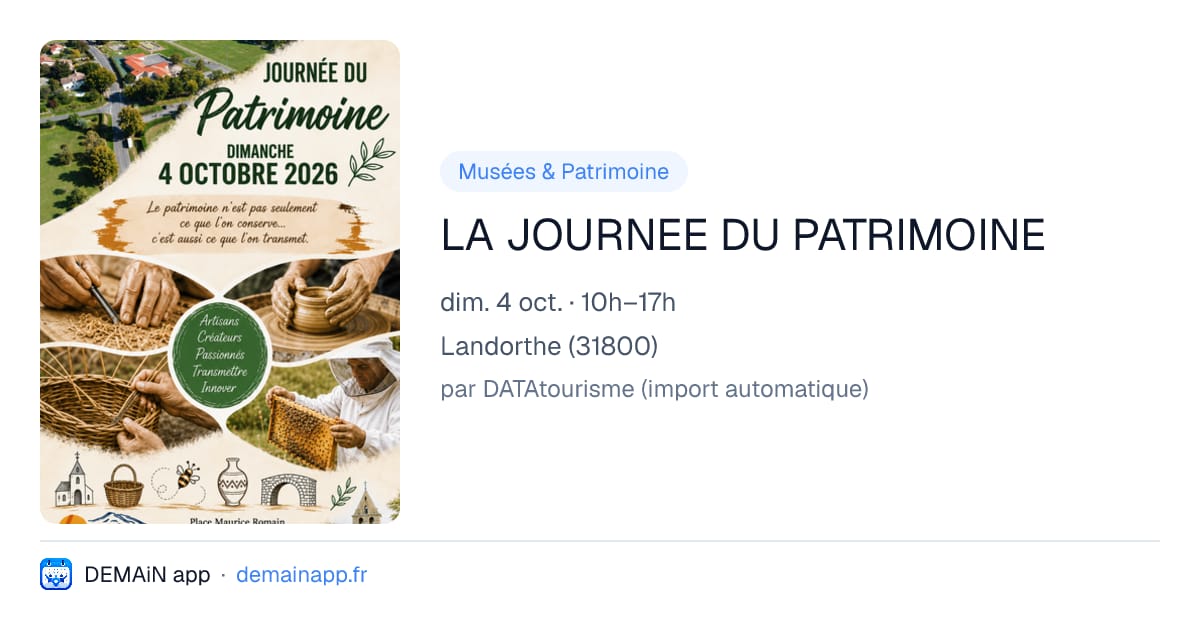 LA JOURNEE DU PATRIMOINE — Landorthe