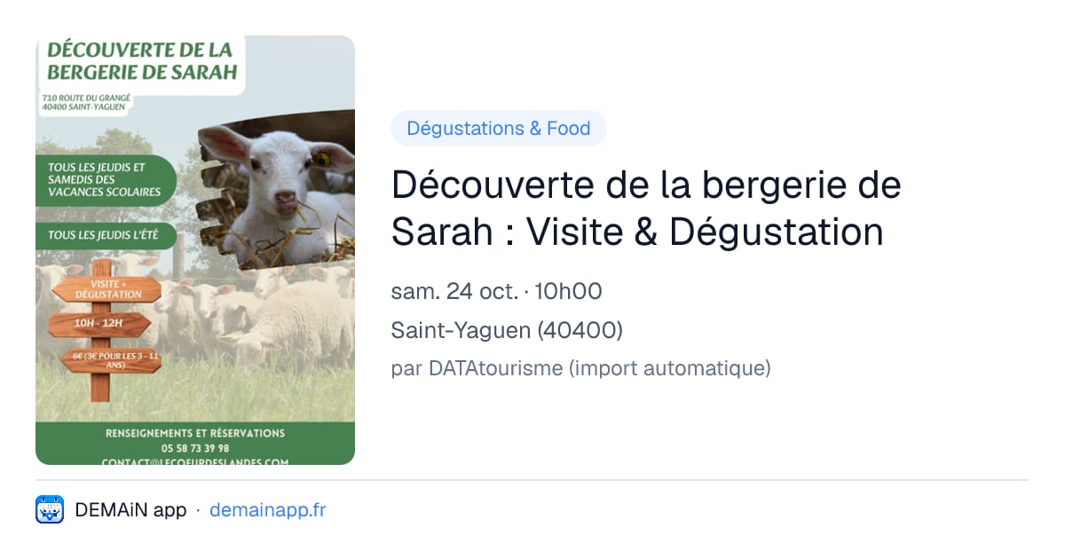 Découverte de la bergerie de Sarah : Visite & Dégustation — Saint-Yaguen