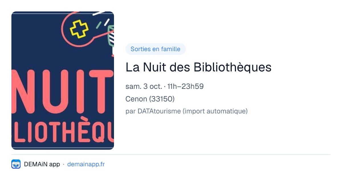 La Nuit des Bibliothèques — Cenon