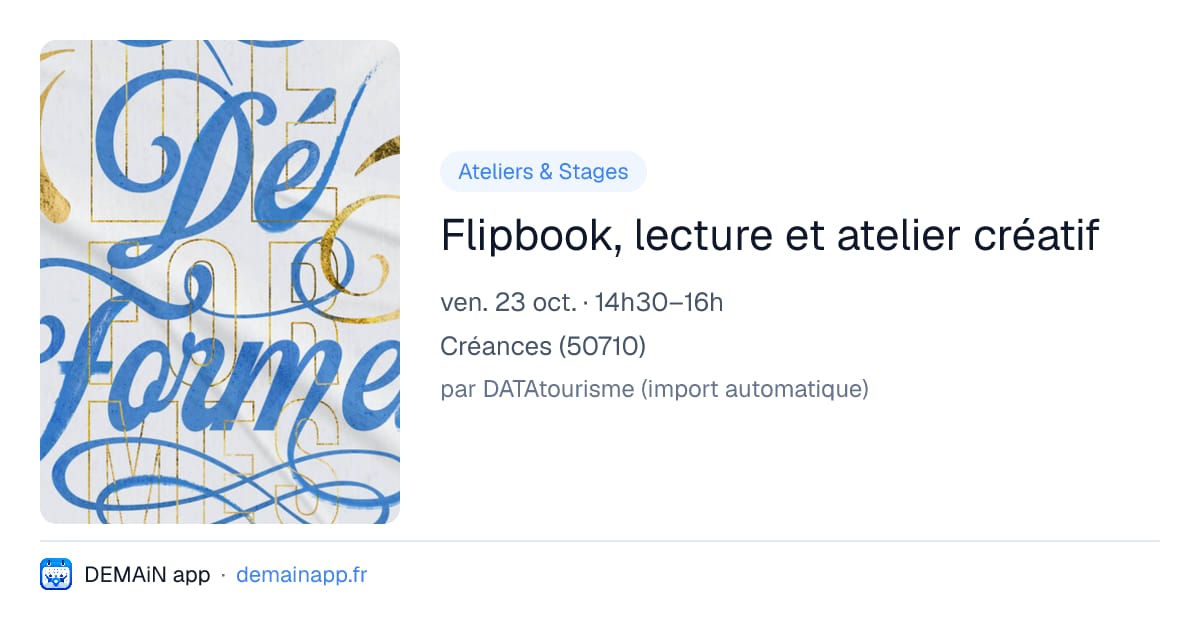 Flipbook, lecture et atelier créatif — Créances