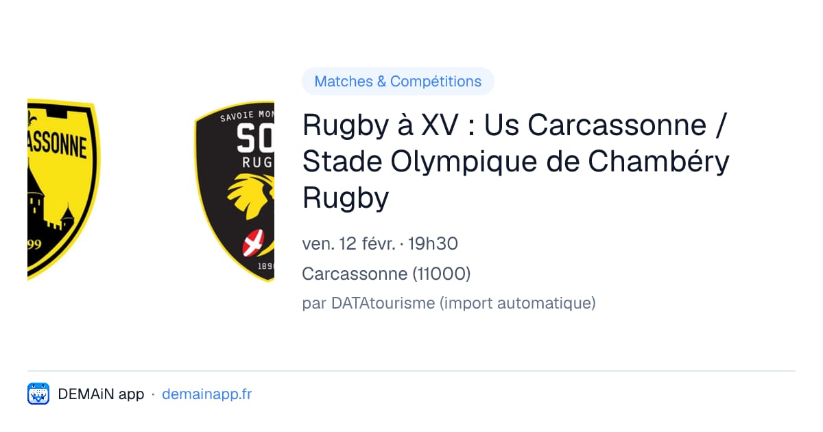 Rugby à XV : Us Carcassonne / Stade Olympique de Chambéry Rugby — Carcassonne