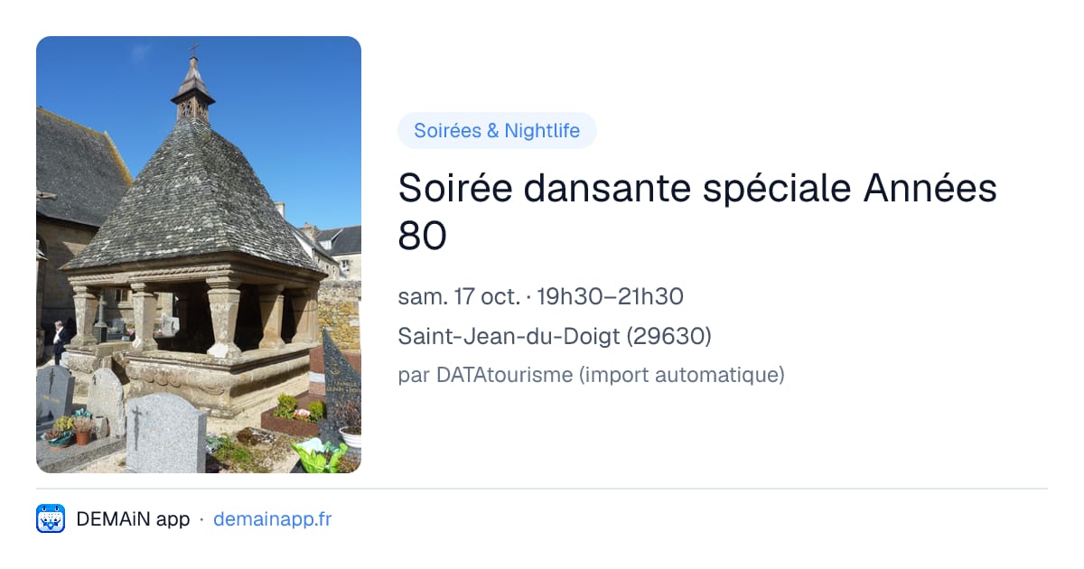 Soirée dansante spéciale Années 80 — Saint-Jean-du-Doigt