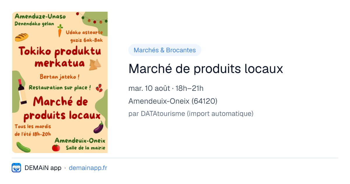 Marché de produits locaux — Amendeuix-Oneix