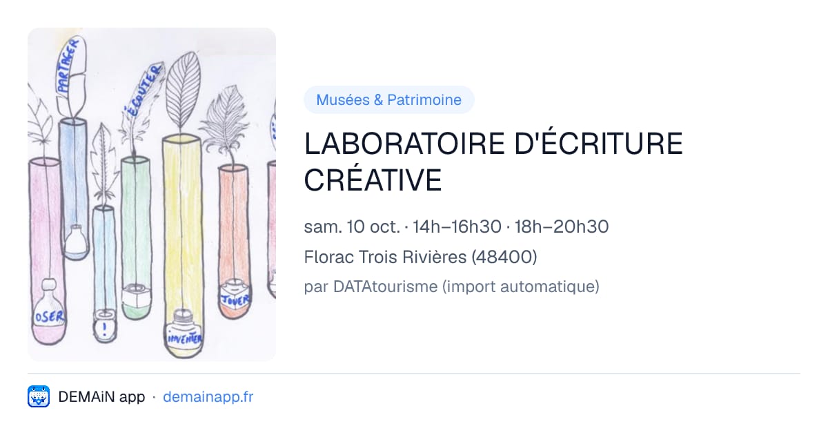 LABORATOIRE D'ÉCRITURE CRÉATIVE — Florac Trois Rivières