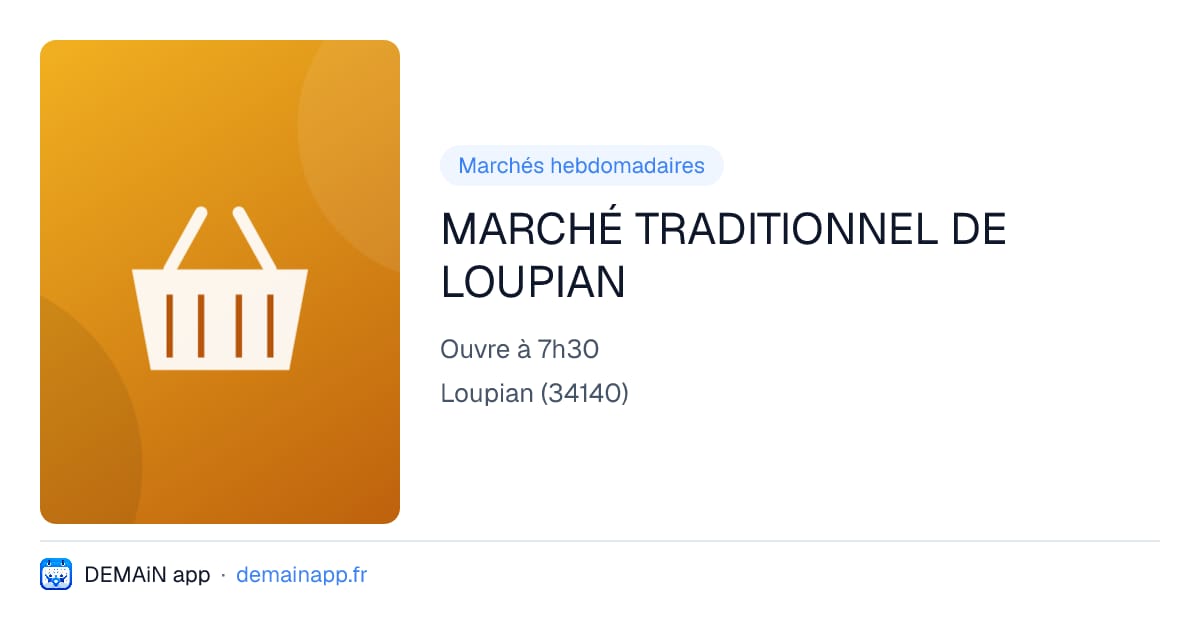 MARCHÉ TRADITIONNEL DE LOUPIAN — Loupian