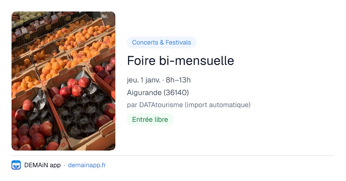 Foire bi-mensuelle — Aigurande