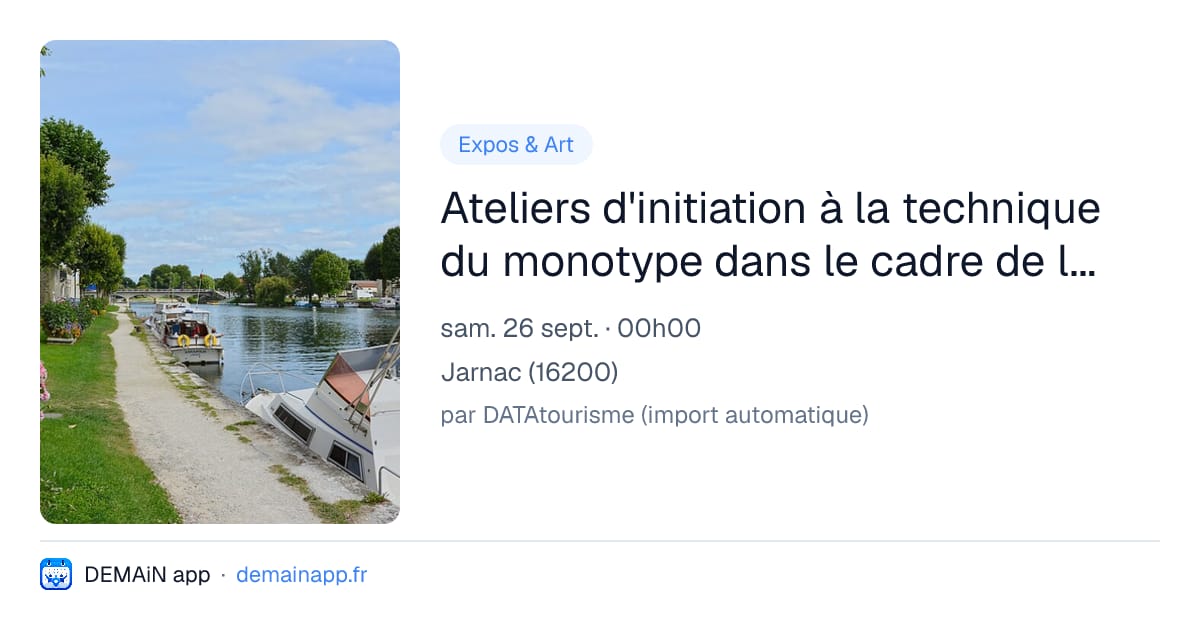 Ateliers d'initiation à la technique du monotype dans le cadre de l'exposition Reliefs oniriques — Jarnac