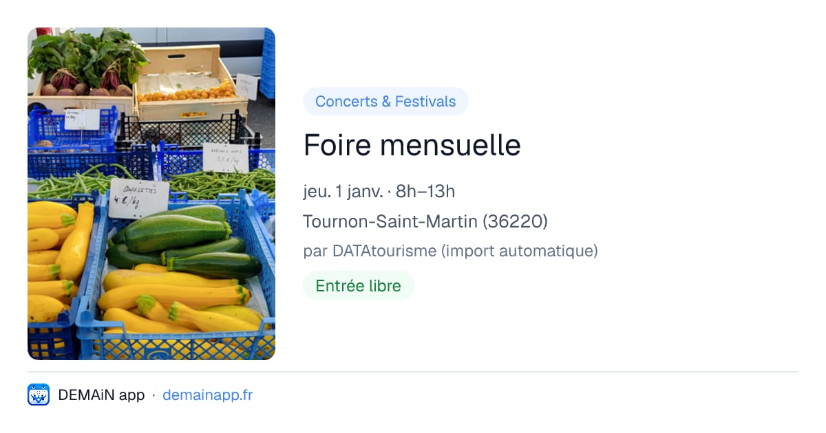 Foire mensuelle — Tournon-Saint-Martin