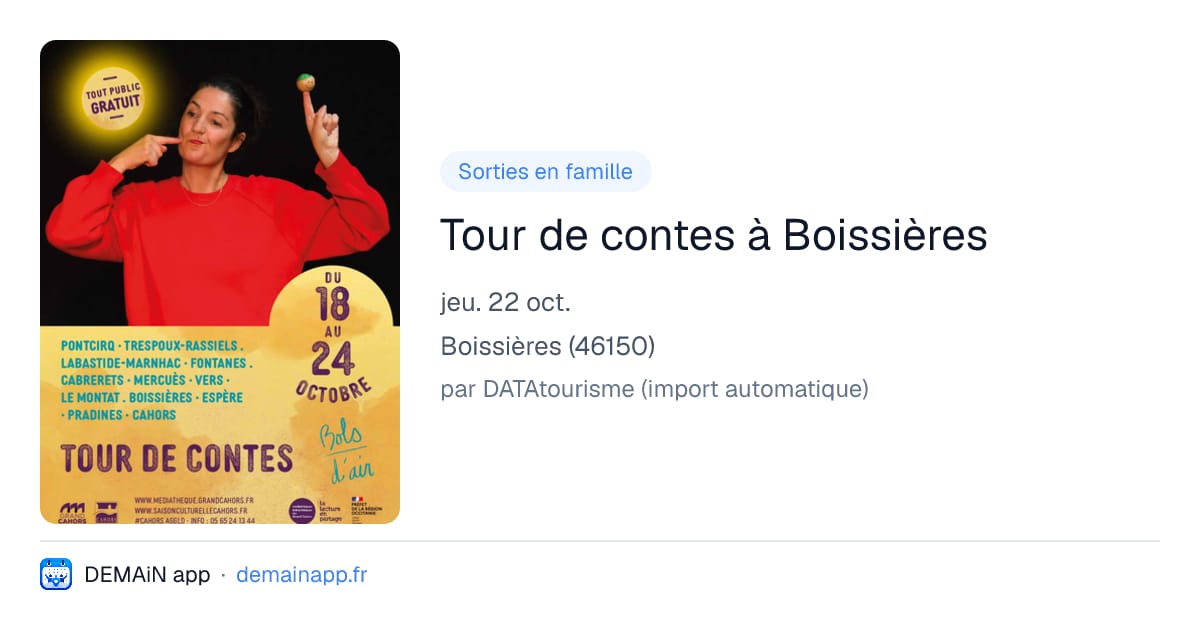 Tour de contes à Boissières — Boissières