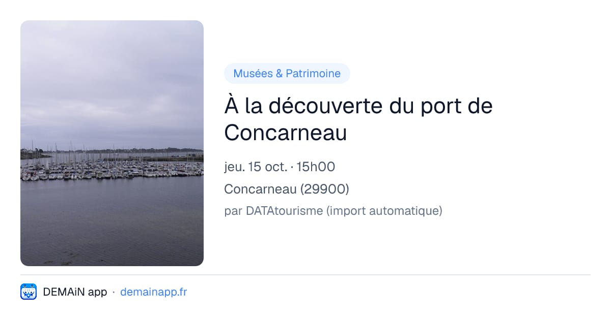À la découverte du port de Concarneau — Concarneau