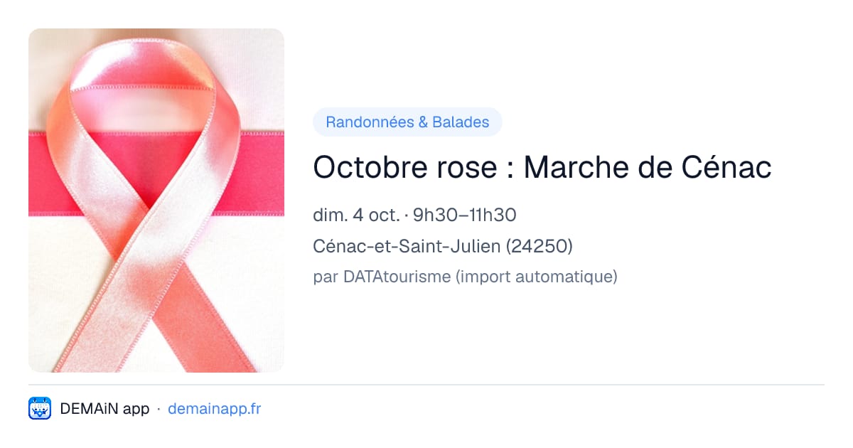 Octobre rose : Marche de Cénac — Cénac-et-Saint-Julien