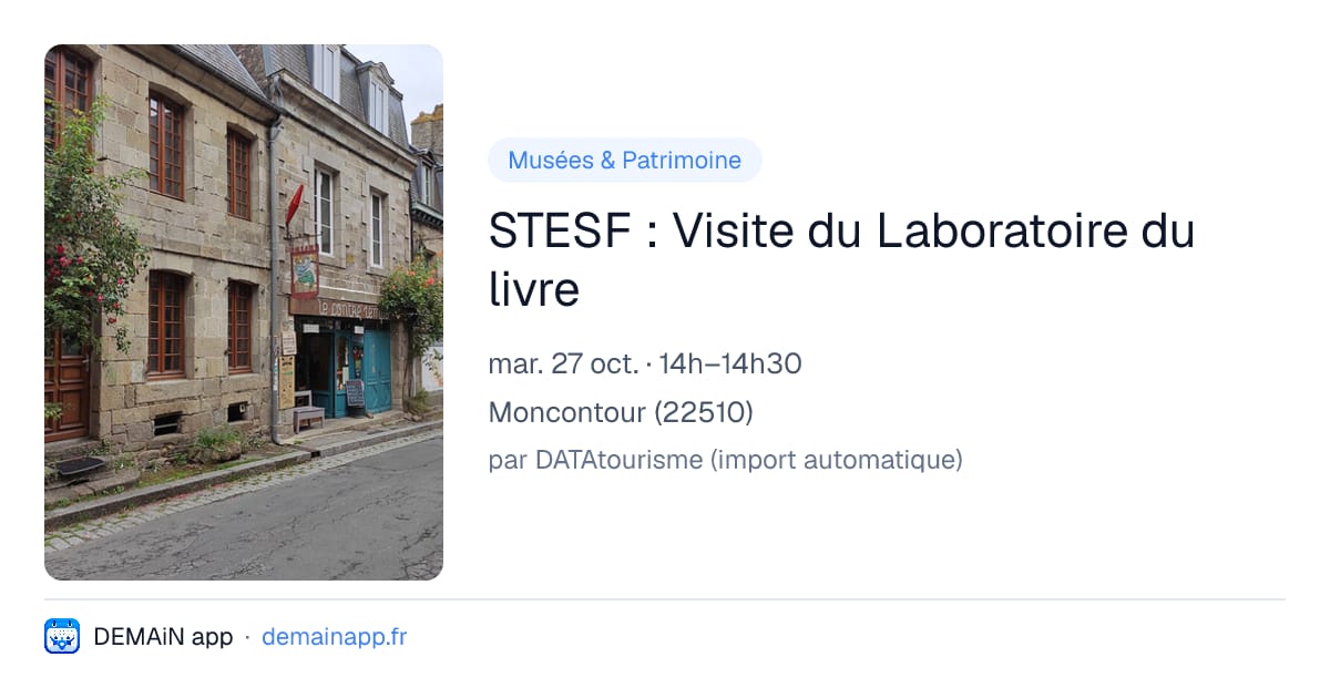 STESF : Visite du Laboratoire du livre — Moncontour